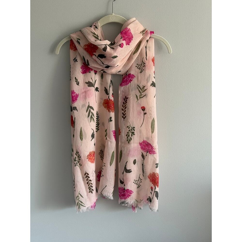 Uncommon Goods January Birth Month Scarf Pink Carnation Floral Wrap Juliet Meeks